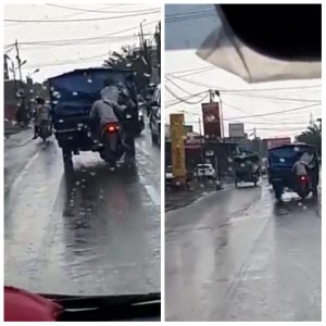 Aksi Bajing Loncat Jarah Barang Bawaan Mobil Pik Up Sempat Viral