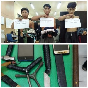 Tiga ABG Komplotan Begal Modus Tendang Kreta Korban dari Belakang Diringkus