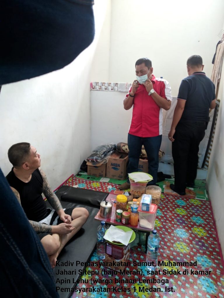 Terkait Pemberitaan Fasilitas Mewah 2 Warga Binaan, Kadiv Pemasyarakatan Sumut Sidak Lapas Kelas 1 Medan