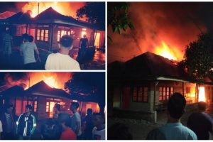 Ditengah Ibadah Tarawih, Warga Denai Heboh Rumah Suyatman Menjulang Kobaran Api