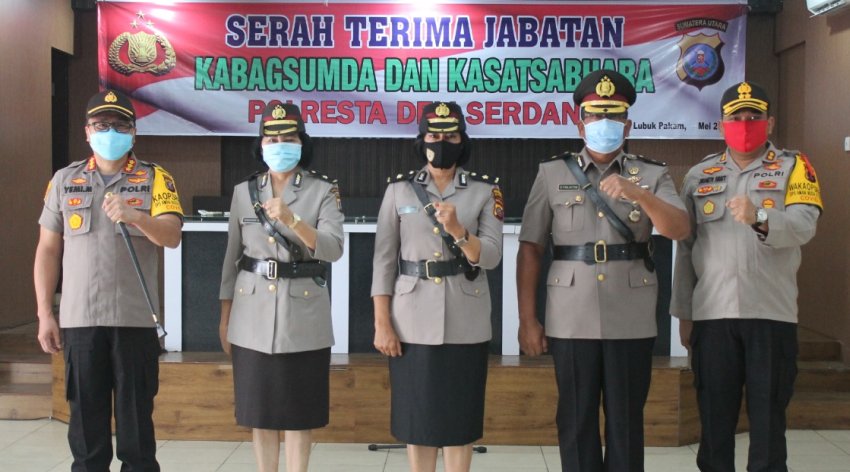 Kapolresta Deli Serdang Pimpin Sertijab Kabag Sumda Dan Kasat Sabhara