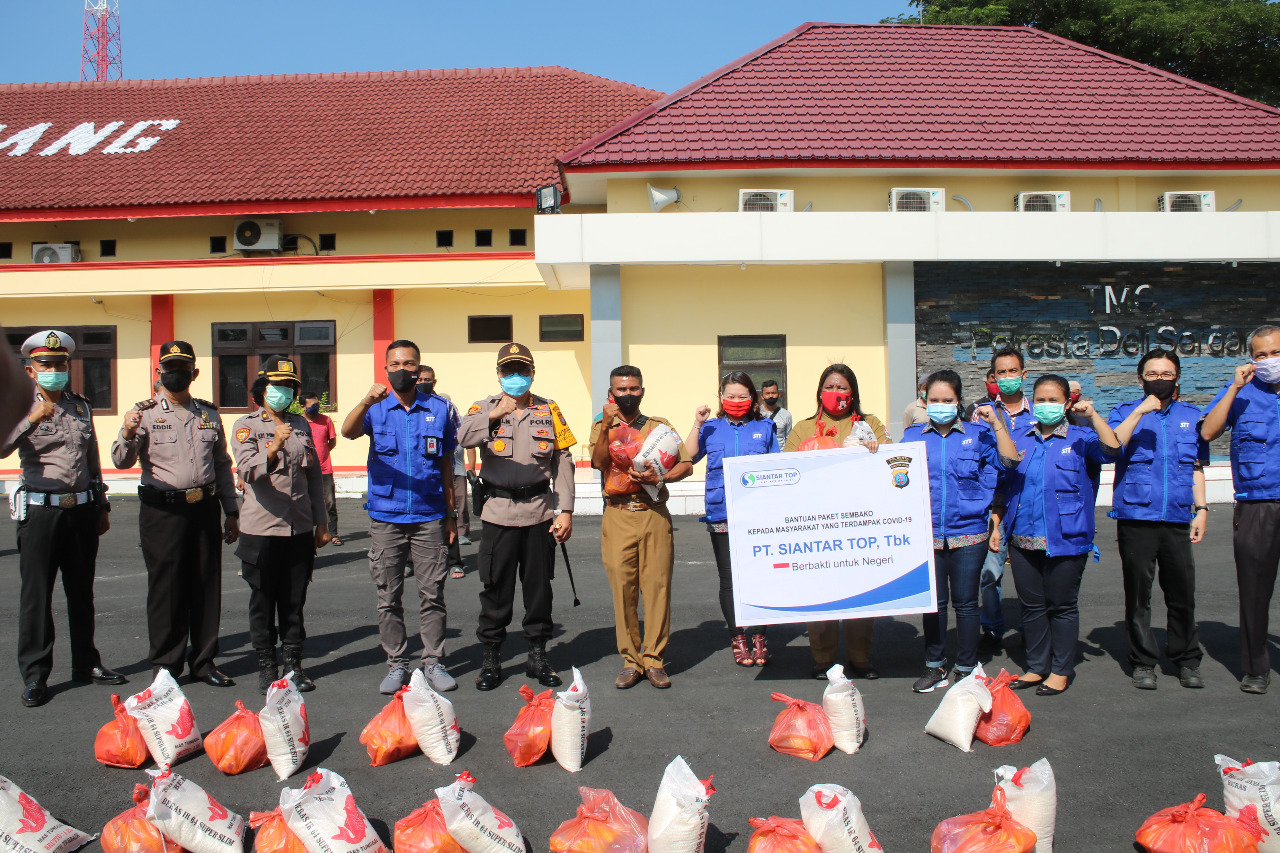 Polresta Deli Serdang Terima Bantuan 1.500 Paket Sembako dari PT. Siantar Top