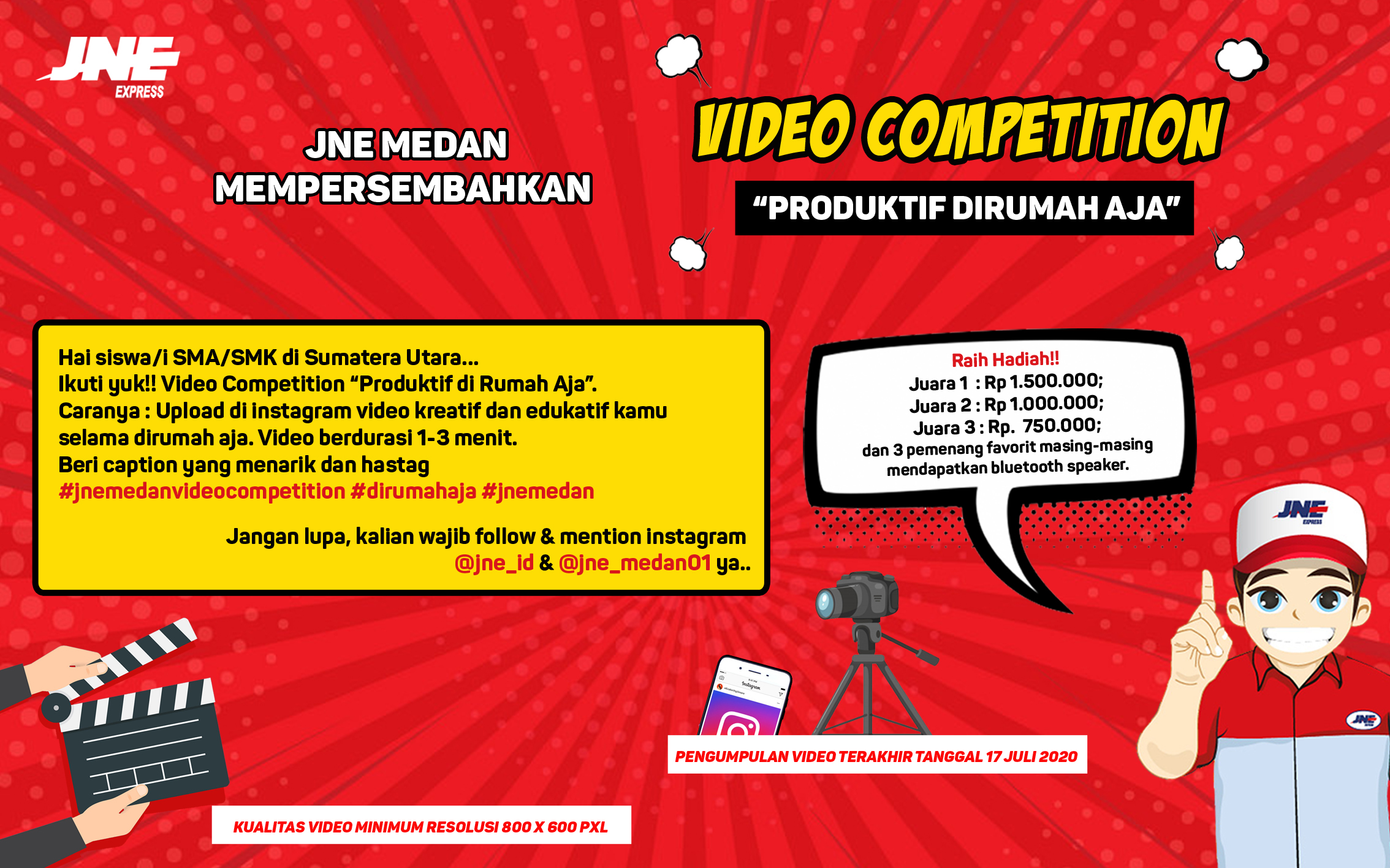 Belajar Dirumah Diperpanjang, JNE Gelar Lomba Video Tingkat SMA