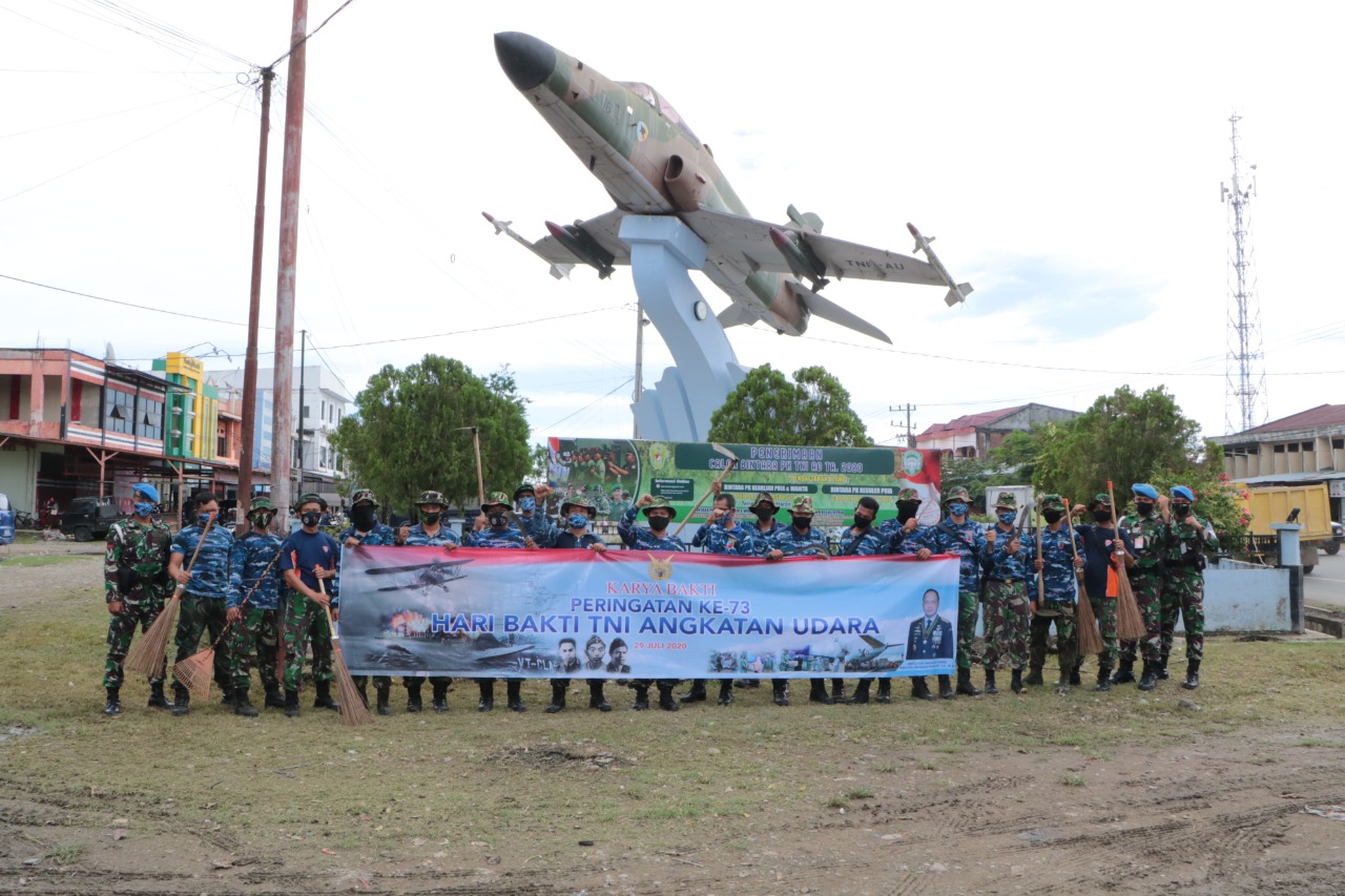 Peringatan Ke-73 Hari Bhakti TNI AU, Lanud SIM Laksanakan Karya Bhakti di Monumen Pesawat Hawk 200 Aneuk Galong, Monumen Pesawat RI-001 Blang Padang Dan TMP Peunitie