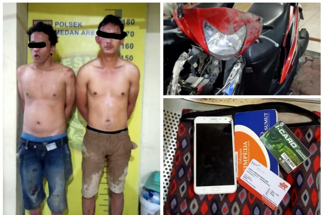 Polsek Medan Area Amankan Dua Penjambret Tangkapan Warga