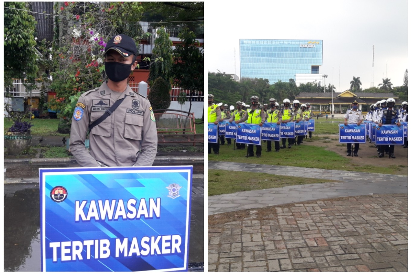 Sat Lantas, Dishub, dan Satpol PP, Razia Masker di Kawasan Lapangan Merdeka Medan
