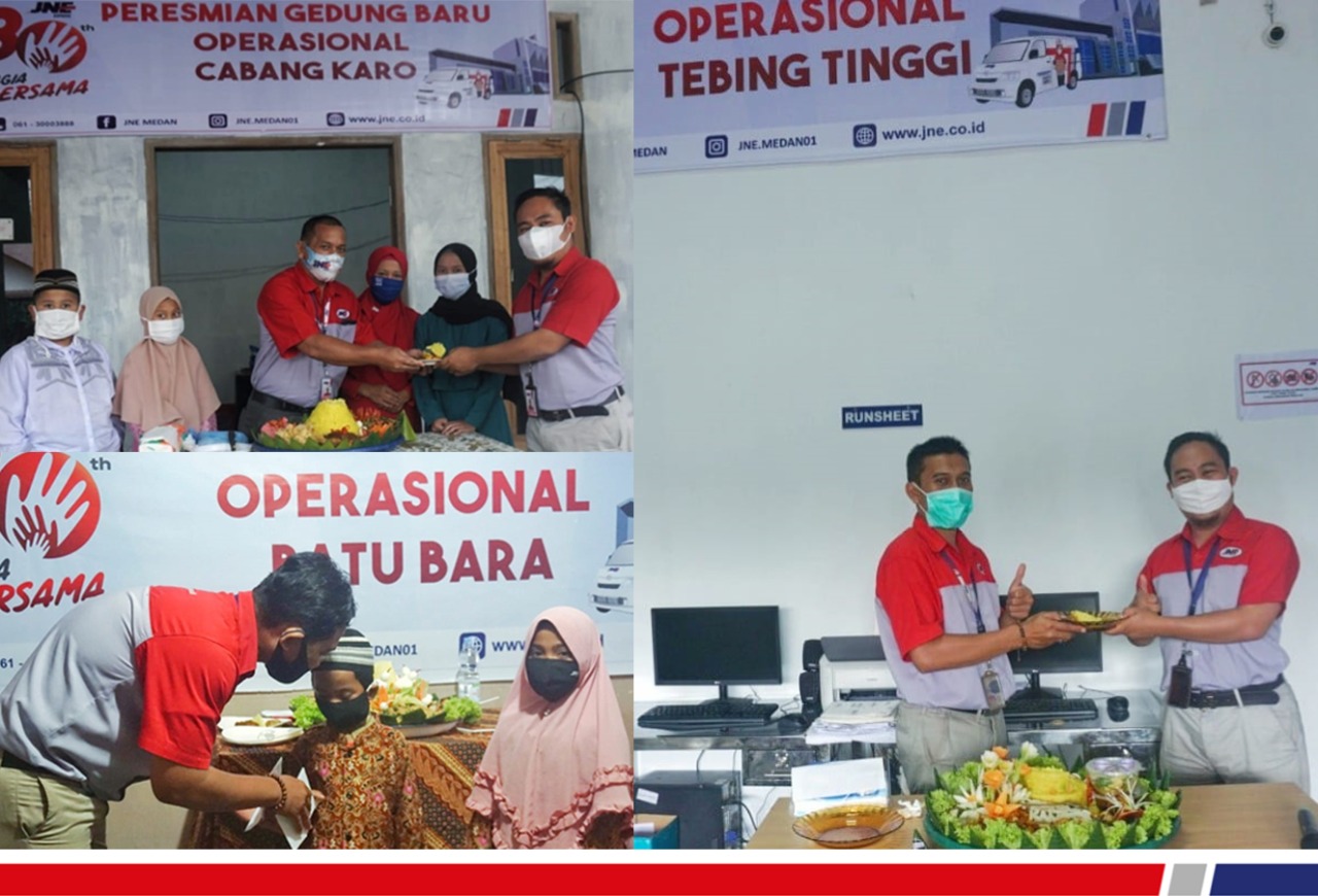 JNE Buka Tiga Gedung Baru di Sumatera Utara