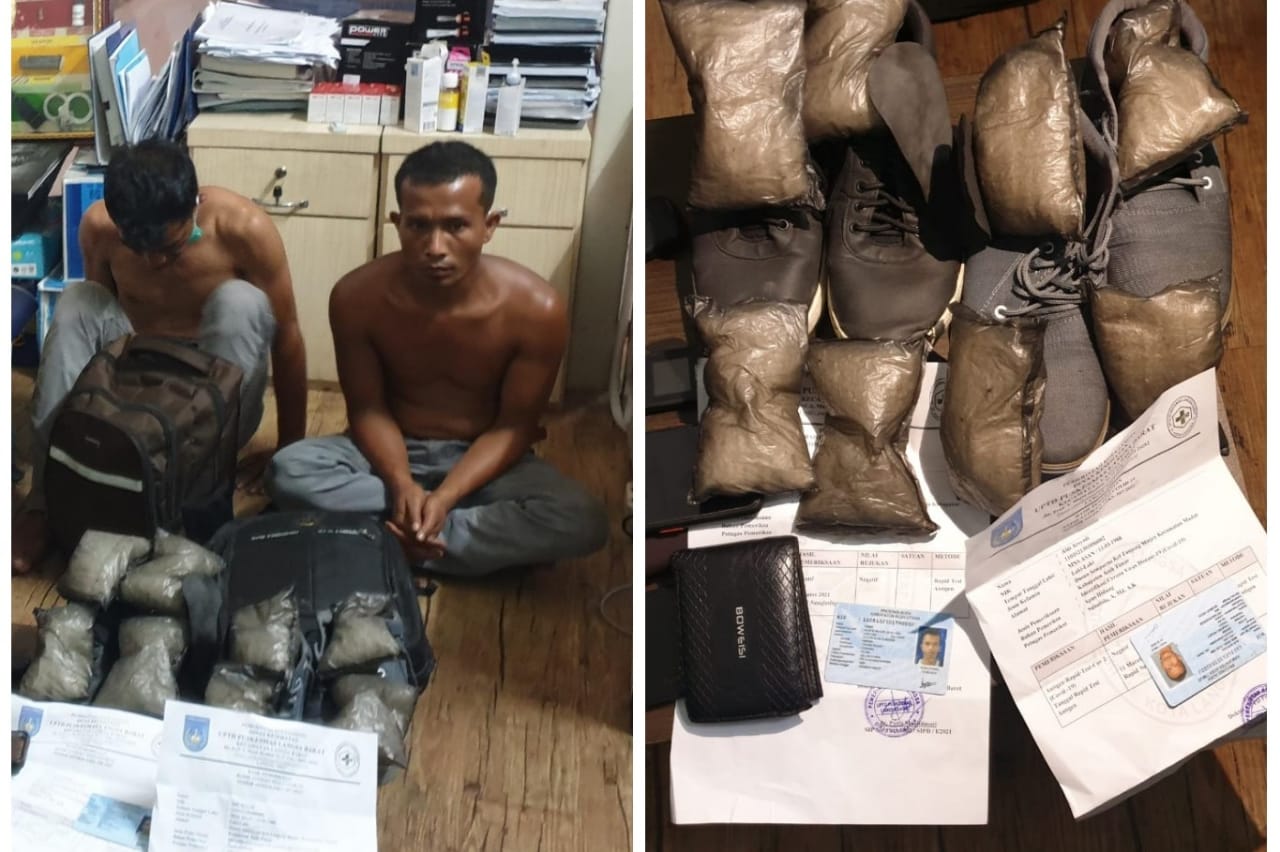 Selundupkan Sabu Dalam Sepatu, 2 Warga Aceh Ditangkap Scurity KNIA