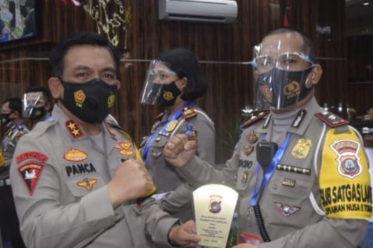Polresta Deli Serdang Terima Penghargaan GUN Aplikasi Data Lakalantas Online/IRSMS 2020