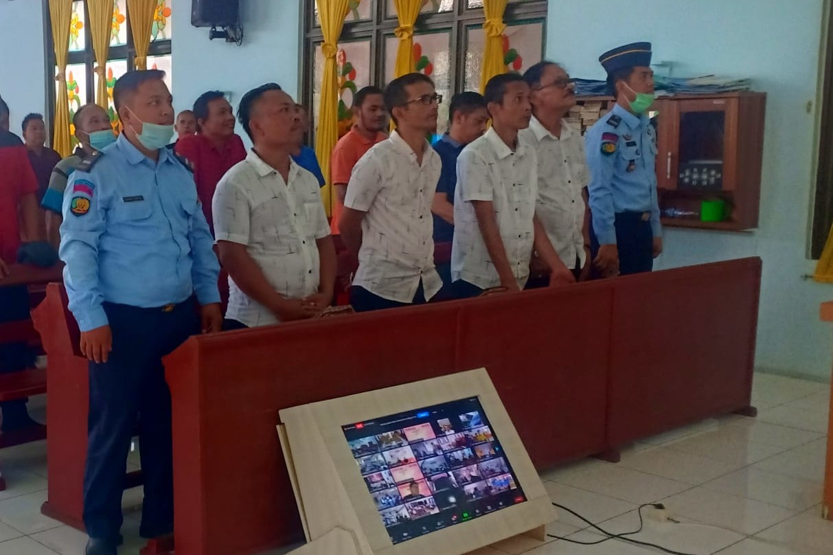 WBP Lapas Klas I Medan Khususk Ikuti Ibadah Paskah Bertema Napi Bertemu Tuhan