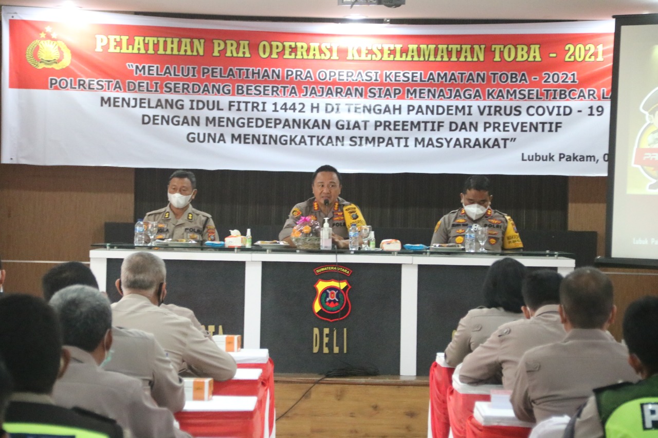Jelang Ramadhan, Polresta Deli Serdang Latihan Pra Operasi Keselamatan Toba 2021