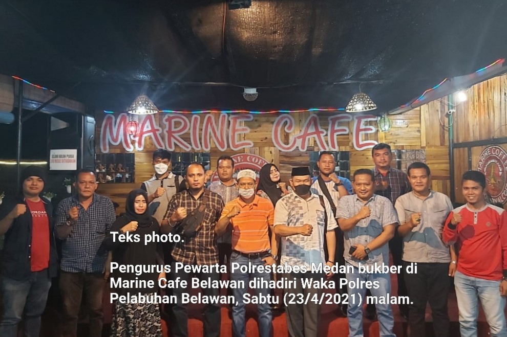 Pewarta Polrestabes Medan Bersama Waka Polres Belawa Bukber di Marine Cafe Belawan