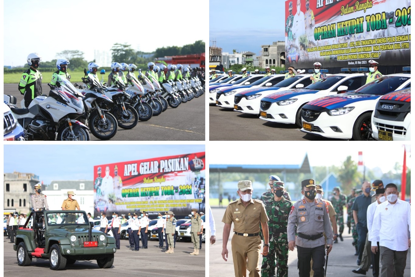 Polda Sumut, Kodam I/BB, dan Pemprovsu Apel Gelar Pasukan Pengamanan Idul Fitri