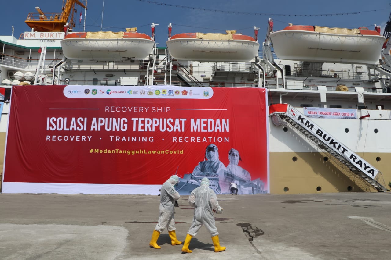 Wali Kota Medan dan Kapolres Pantau Pasien Isoter di KM Bukit Raya Belawan