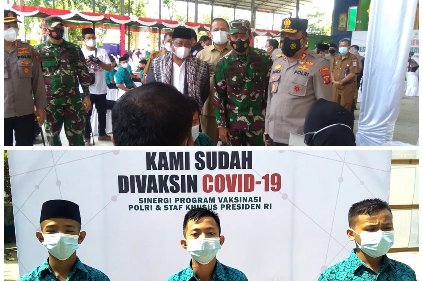 Kapoldasu Tinjau Vaksinasi Kepada 1.250 Santri di Ponpes Mawaridussalam Deli Serdang