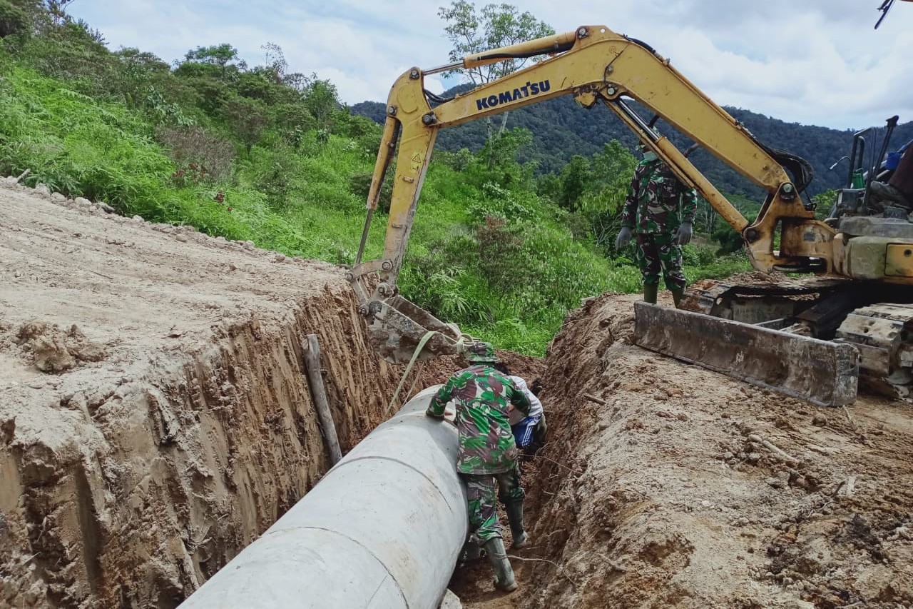 Pemasangan Box Culvert di Pakpak Barat Oleh Satgas TMMD Capai 80%