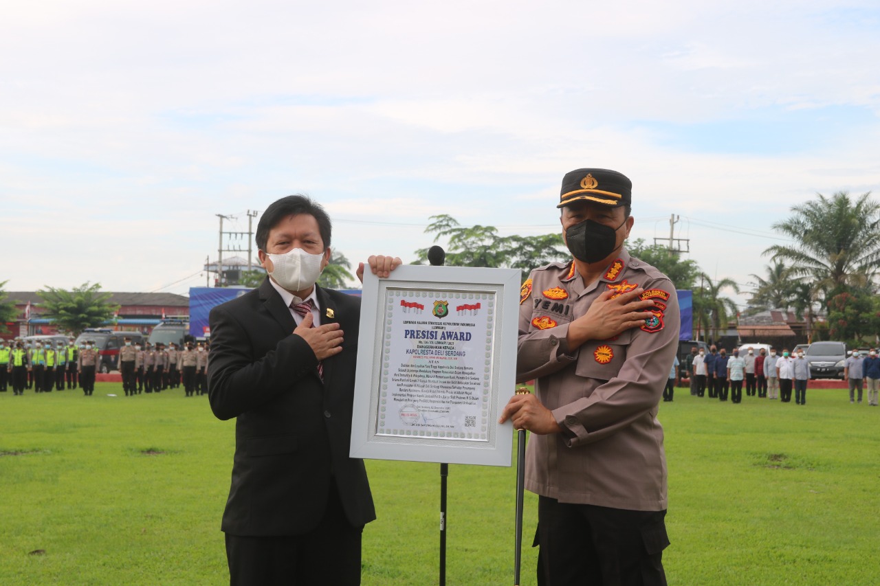 Kapolresta Deli Serdang Dapat Presisi Award dari LEMKAPI