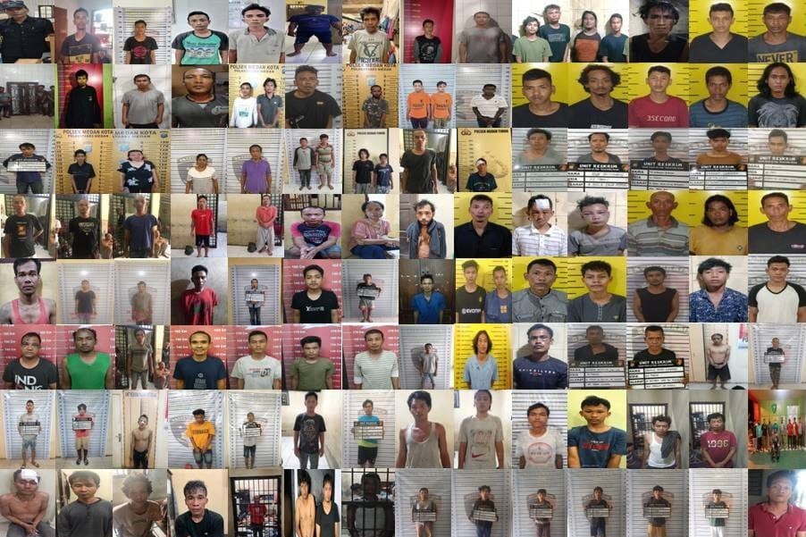 Tiga Pekan, Polrestabes Medan Tahan 145 Pelaku Kejahatan Jalanan