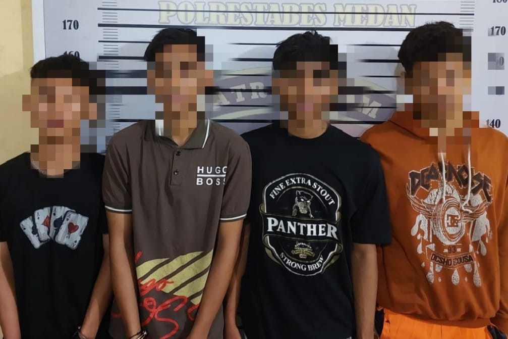 Empat Anggota Geng Motor “234 SC” Ditangkap Usai Begal Pemotor di Medan