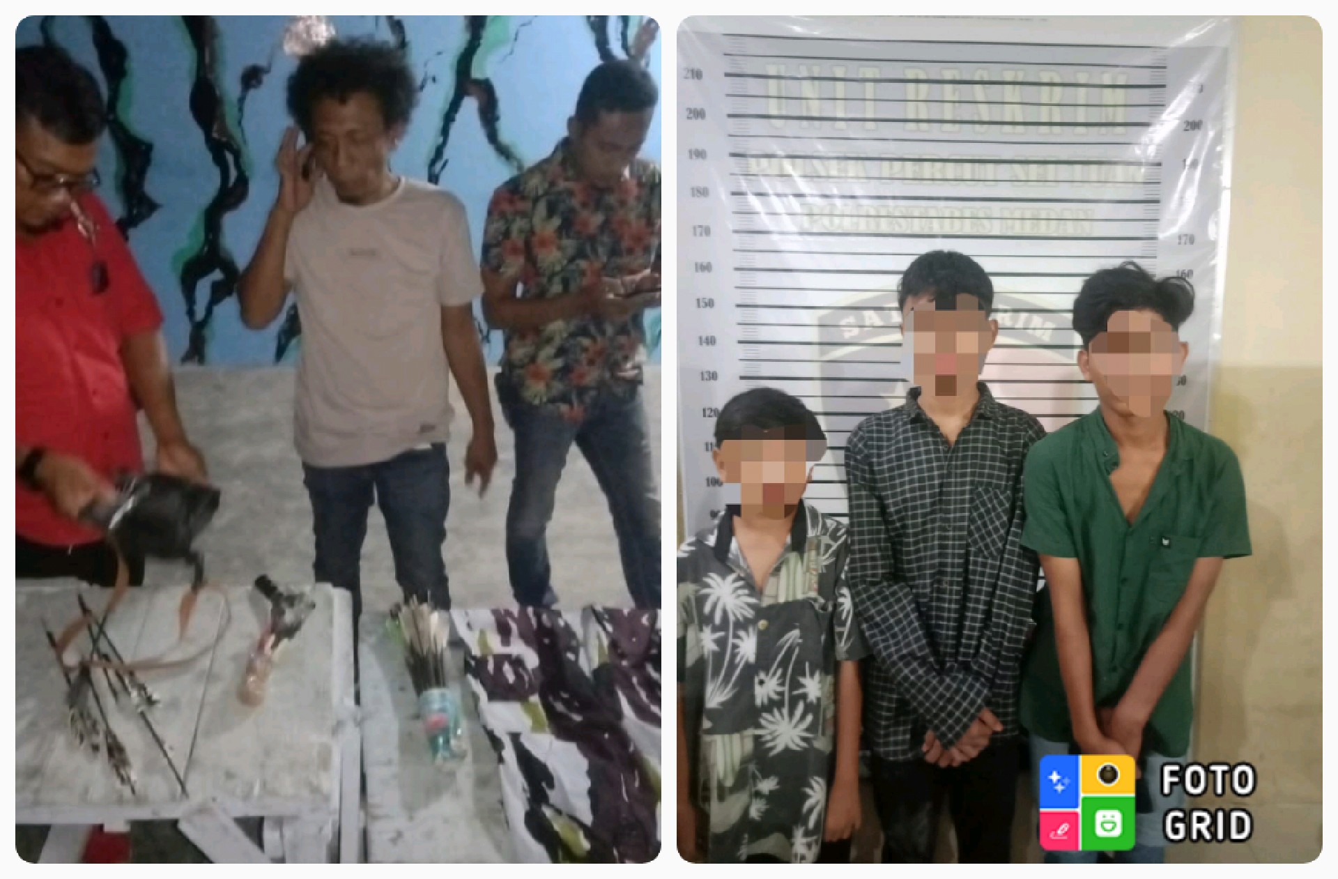 Polsek Percut Amankan 3 Remaja Tawuran dan Sajam Sampai Anak Panah