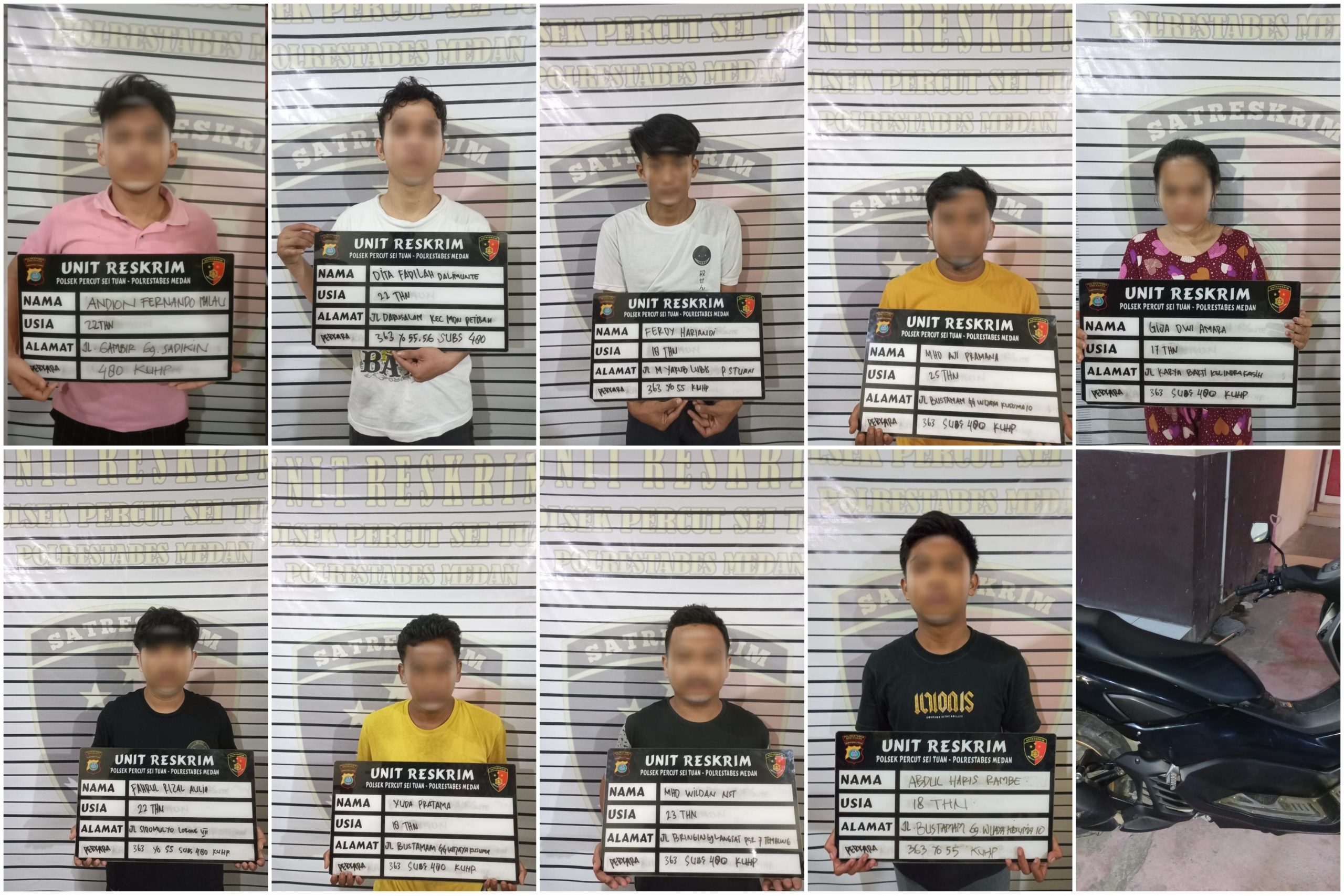 Polsek Percut Ringkus 9 Curanmor dan Penadahnya, Pelaku Masih ABG