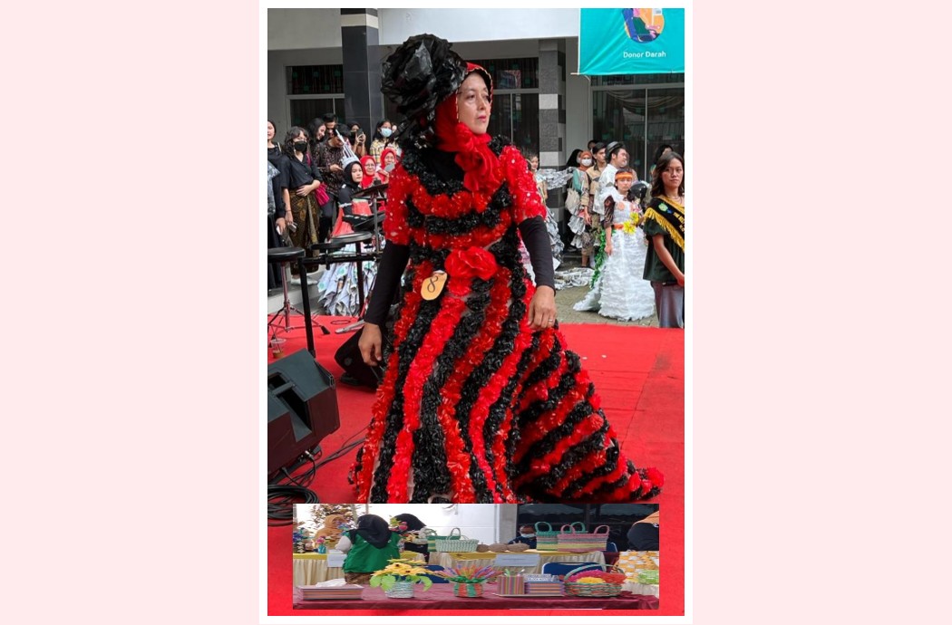 Warga di Kelurahan Teladan Barat Buat Gaun Pengantin Dari Sampah Plastik