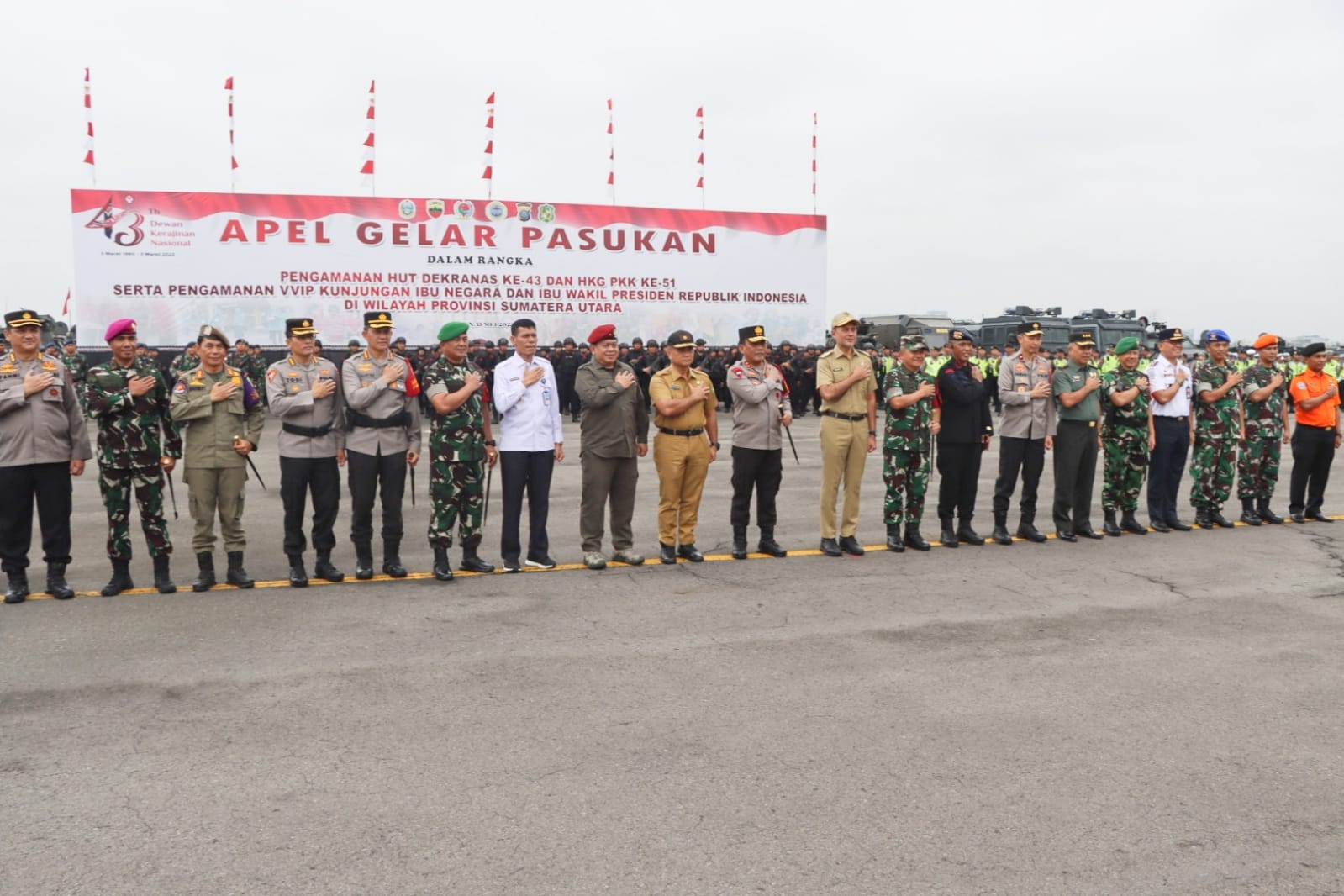 Pasukan Gabungan Persiapan Kunjungan Ibu Negara pada HUT Dekranas di Medan