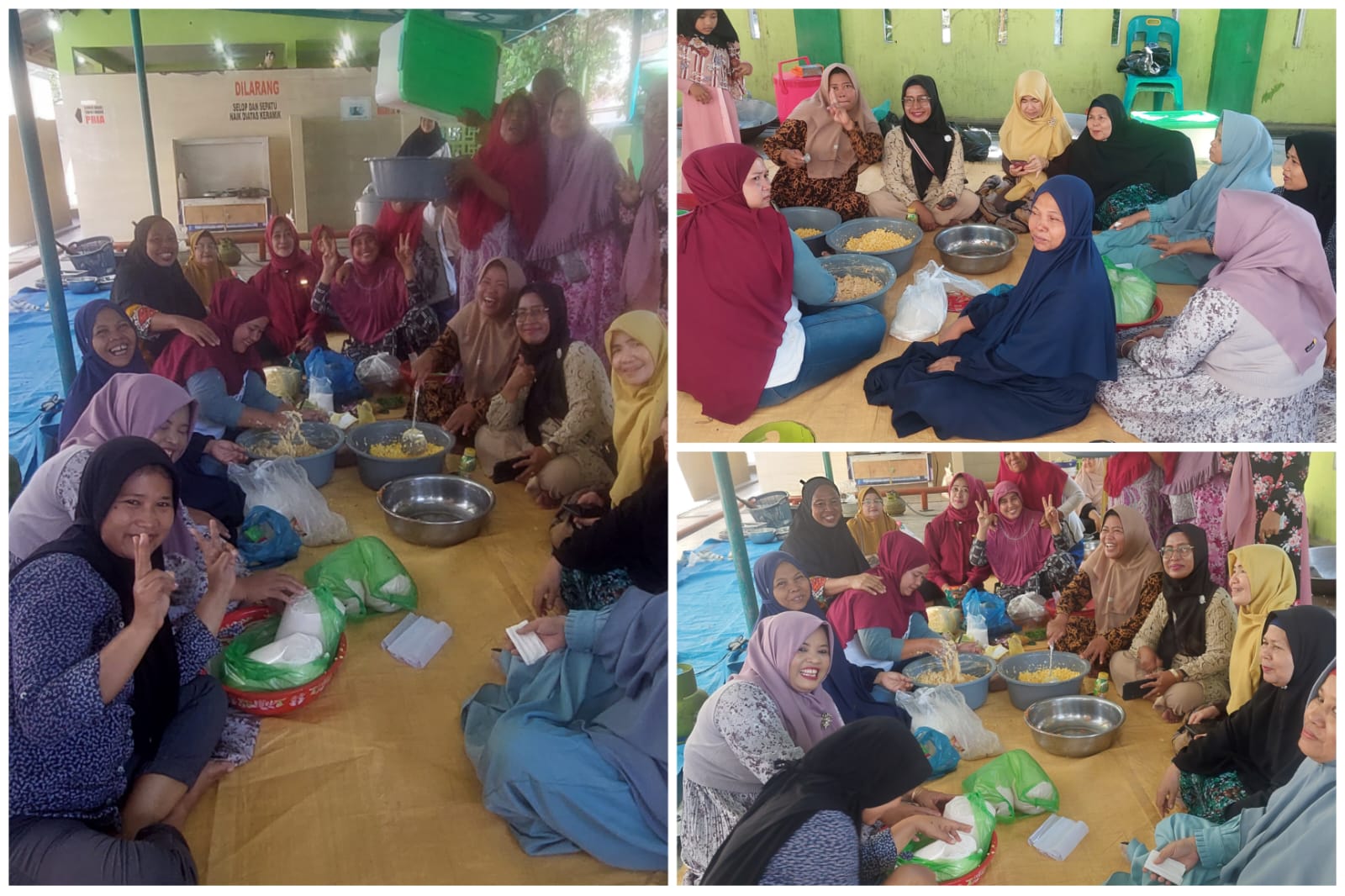 Ibu-ibu Ramaikan Pelaksanaan Qurban di Masjid Syahiratul A’mal, Sekitar 500 Daging Dibagikan