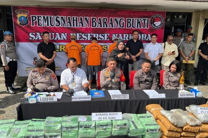 Polrestabes Medan Musnahkan Puluhan Kilo Sabu dan Ganja dari 232 Tersangka