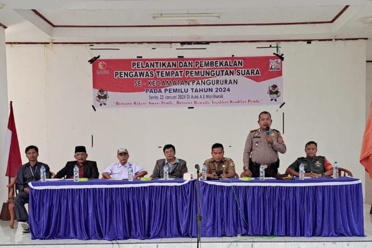 Polres Samosir Dukung Pelantikan PTPS Pemilu 2024