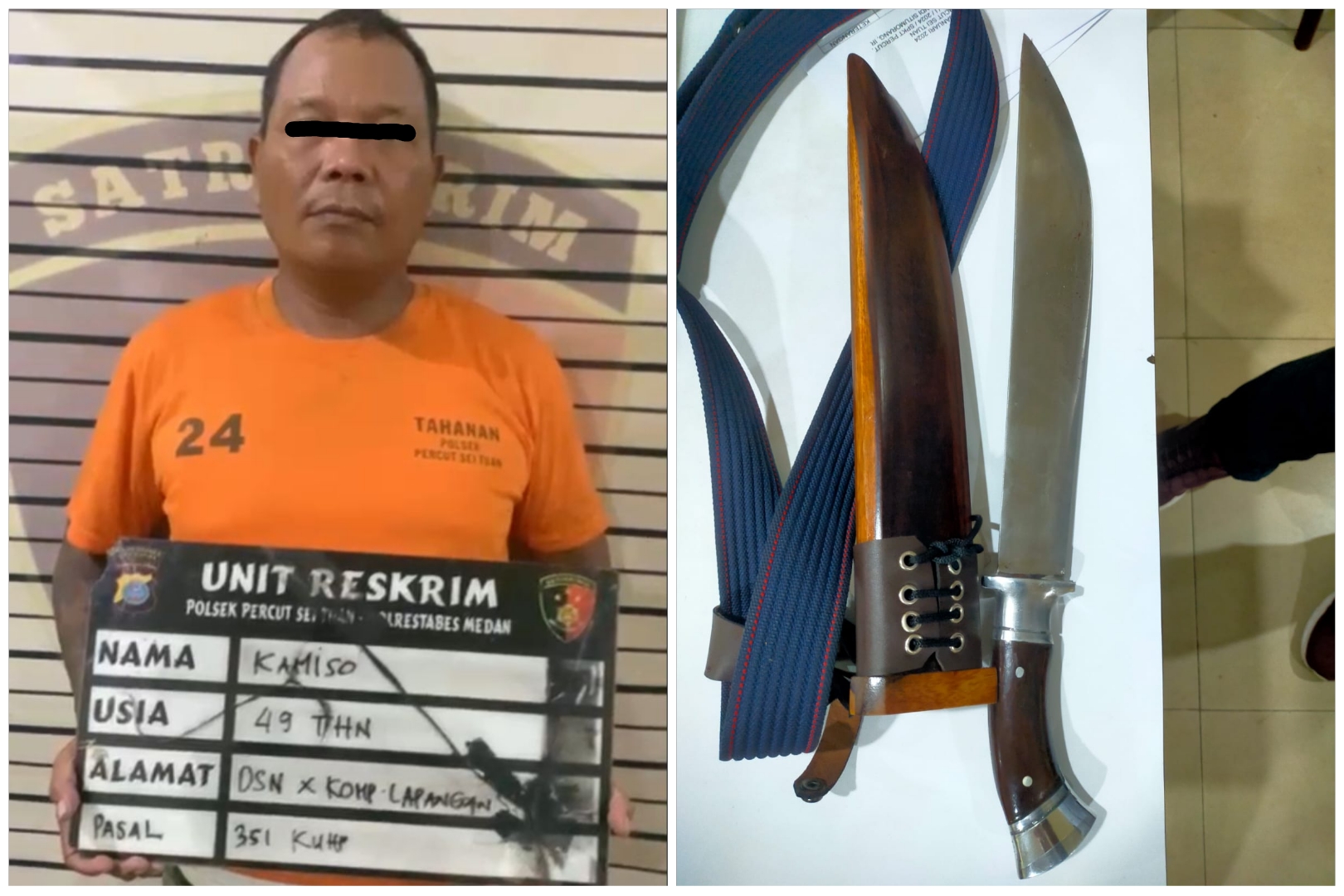 Polsek Medan Tembung Tangkap Pelaku Pembacokan di Kampung Kompak Sampali