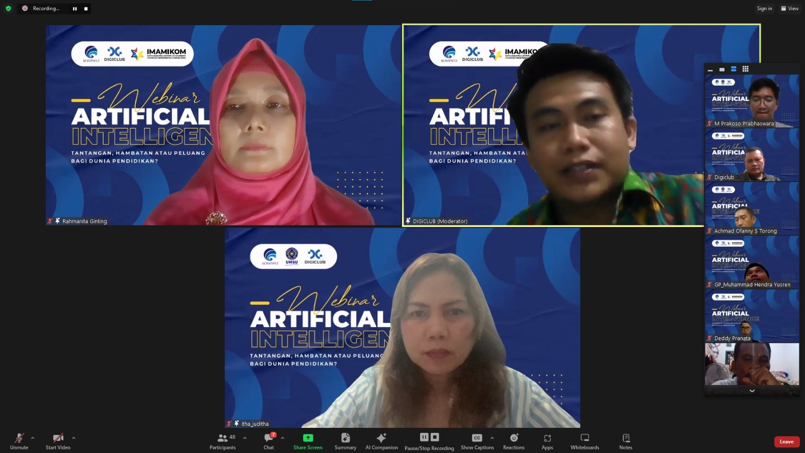 Webinar Digiclub: Menghadapi Tantangan Penggunaan AI di Dunia Pendidikan dengan Kolaborasi Teknologi dan Manusia