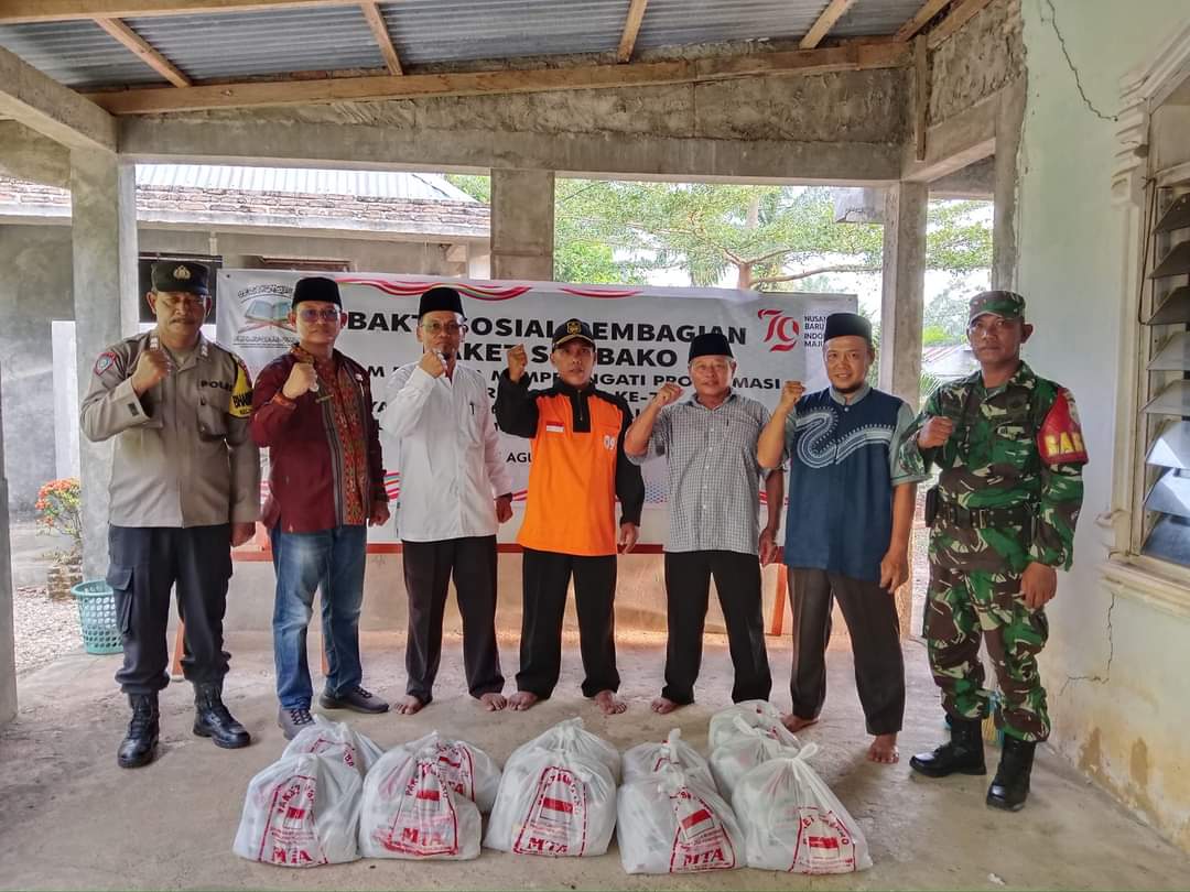 Sambut HUT ke-79 RI, Yayasan MTA Paluta Berbagi Sembako untuk Warga Kurang Mampu