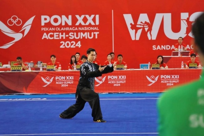 Wushu Sumut Persembahkan Emas di PON XXI Nomor Taolu Taijiquan Putra