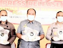 Kapolres Asahan Pimpin Press Release, 5 Kg Sabu Asal Malaysia Berhasil Digagalkan