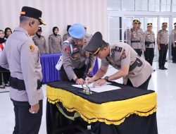 Kapolres Asahan Pimpin Upacara Sertijab Kasat Samapta Polres Asahan