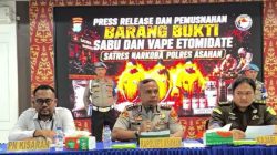 Polres Asahan Gagalkan Peredaran 9 Kilogram Sabu dan 800 Cartridge Vape Etomidate, Tiga Kurir Perempuan Ditangkap