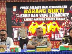 Polres Asahan Gagalkan Peredaran 9 Kilogram Sabu dan 800 Cartridge Vape Etomidate, Tiga Kurir Perempuan Ditangkap
