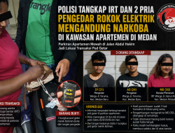 IRT dan 2 Pria Ditangkap Usai Edarkan Rokok Elektrik Narkoba di Kawasan Apartemen Medan