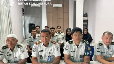 Rutan Tanjung Pura Ikuti Pelantikan Pimpinan Tinggi dan Kick Off Hari Bakti Kemenimipas ke-2 Tahun 2026 Secara Daring